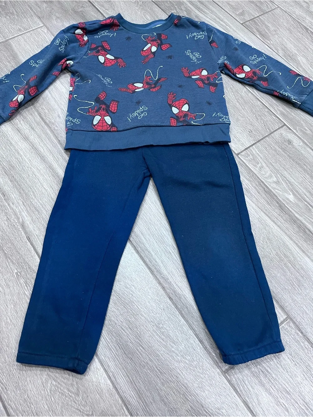 Blue Spider-Print Kids Set